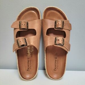 BearPaw Leather Footbed Sandals